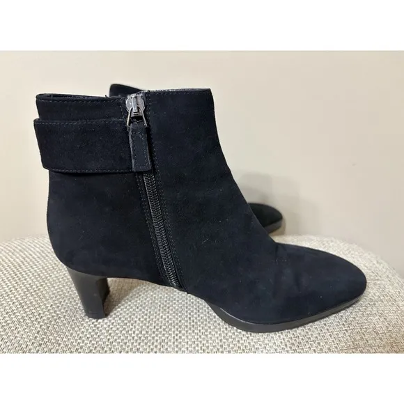 AQUATALIA DANIELLA SUEDE ANKLE‎ BOOTS SZ 6 Black Made in Italy