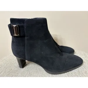 AQUATALIA DANIELLA SUEDE ANKLE‎ BOOTS SZ 6 Black Made in Italy