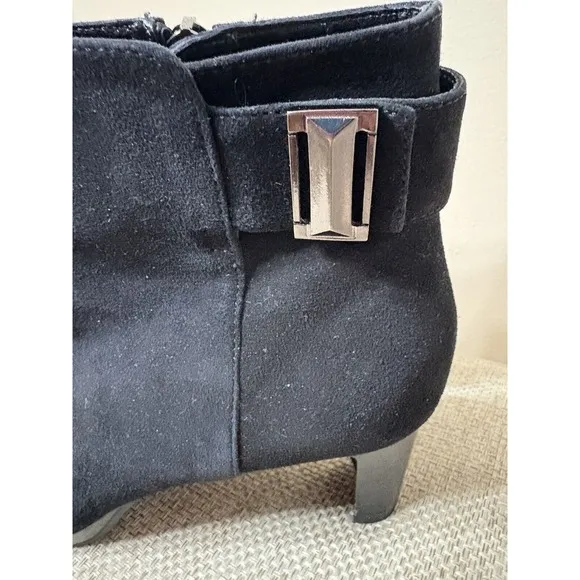 AQUATALIA DANIELLA SUEDE ANKLE‎ BOOTS SZ 6 Black Made in Italy