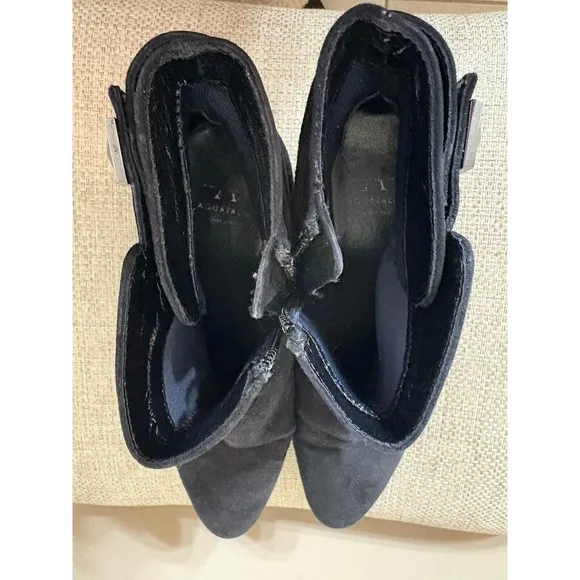 AQUATALIA DANIELLA SUEDE ANKLE‎ BOOTS SZ 6 Black Made in Italy