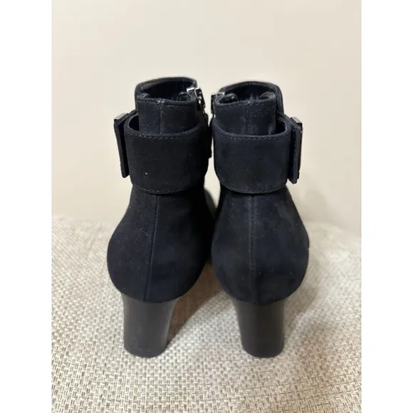 AQUATALIA DANIELLA SUEDE ANKLE‎ BOOTS SZ 6 Black Made in Italy