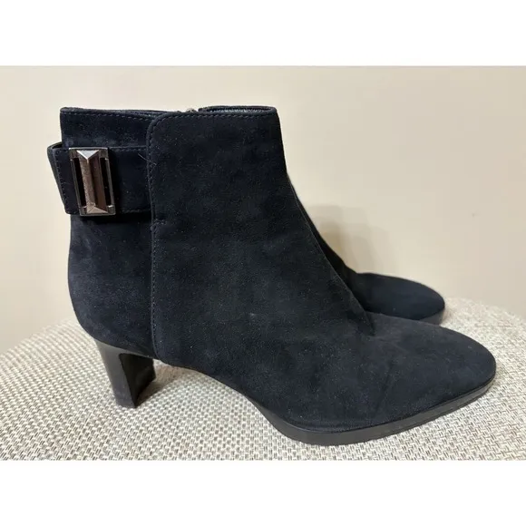 AQUATALIA DANIELLA SUEDE ANKLE‎ BOOTS SZ 6 Black Made in Italy