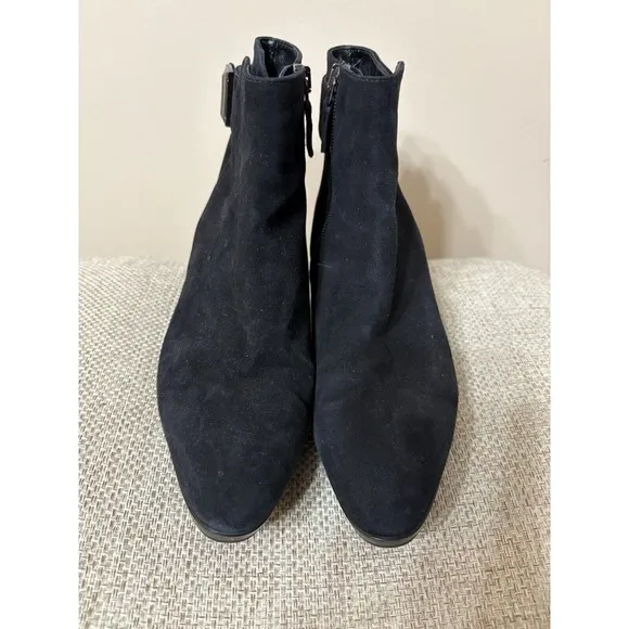 AQUATALIA DANIELLA SUEDE ANKLE‎ BOOTS SZ 6 Black Made in Italy