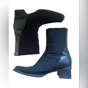 Aquatalia Fabric &amp; Leather Water resistant Block Heel Boots