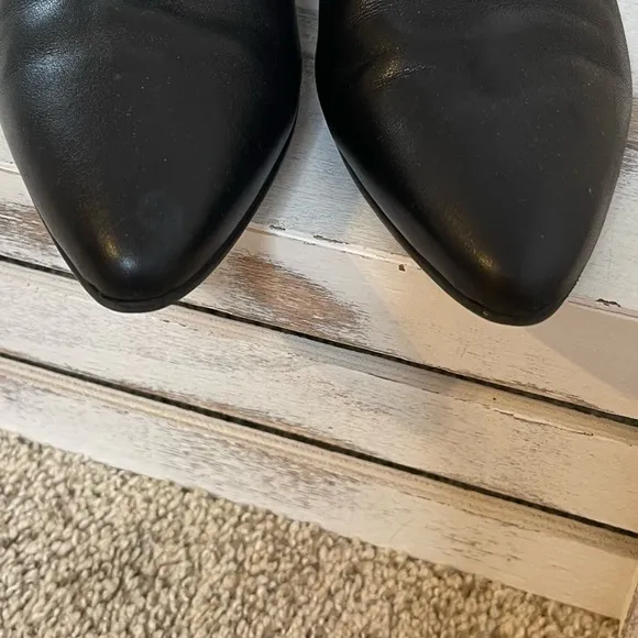 Aquatalia Fosca Black Soft Leather Mod Ankle Booties
