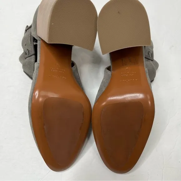 Aquatalia Gray Suede Cut Out Heeled Ankle Boots