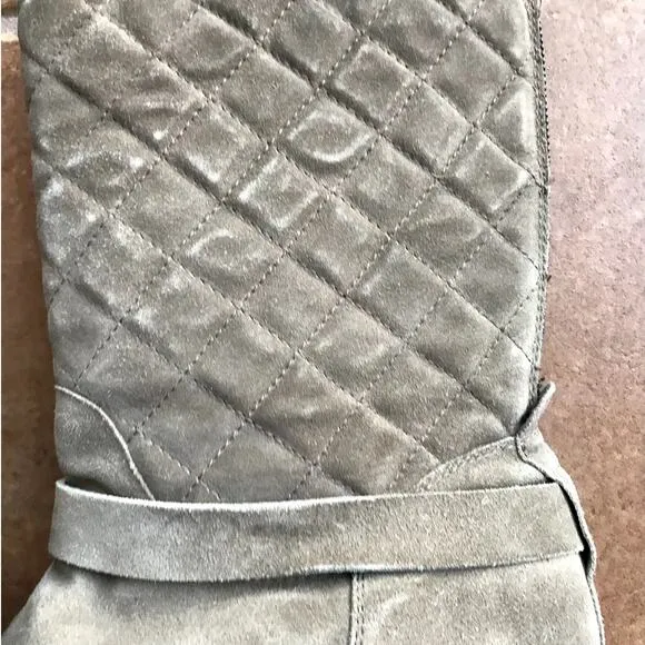 Aquatalia Quilted Suede Moto Style &quot;Weather Proof&quot; Boots size 9.5
