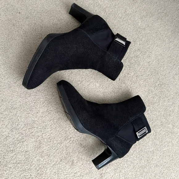 Aquatalia Russell &amp; Bromley Black Weatherproof Textured Ankle Boots