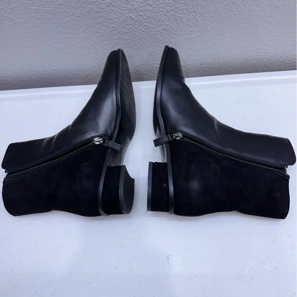 Aquatalia Size 9 Lucia Black Ankle Boots Womens Leather Suede