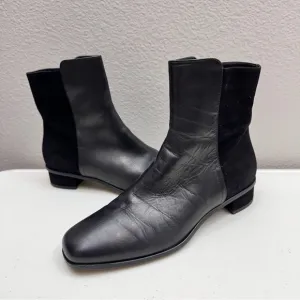 Aquatalia Size 9 Lucia Black Ankle Boots Womens Leather Suede