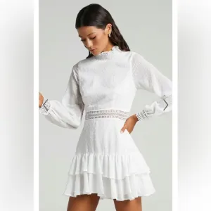 ARE YOU GONNA KISS ME LONG SLEEVE MINI DRESS IN WHITE