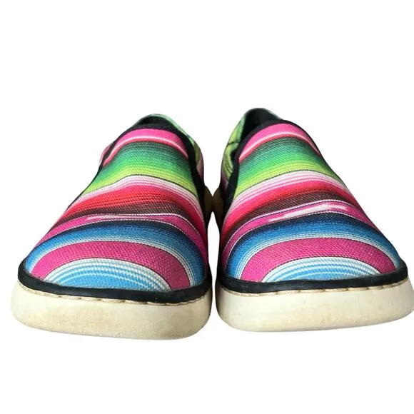 Ariat Sneaker Shoes Womens 8 Multicolor Stripe Old Muted Serape Slip On Comfort