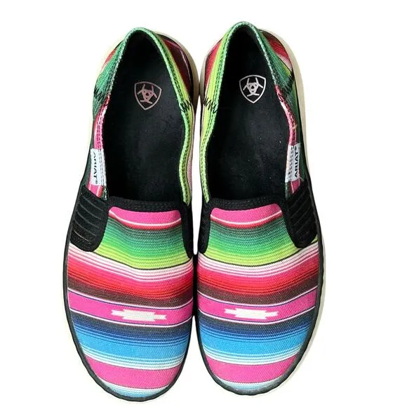 Ariat Sneaker Shoes Womens 8 Multicolor Stripe Old Muted Serape Slip On Comfort