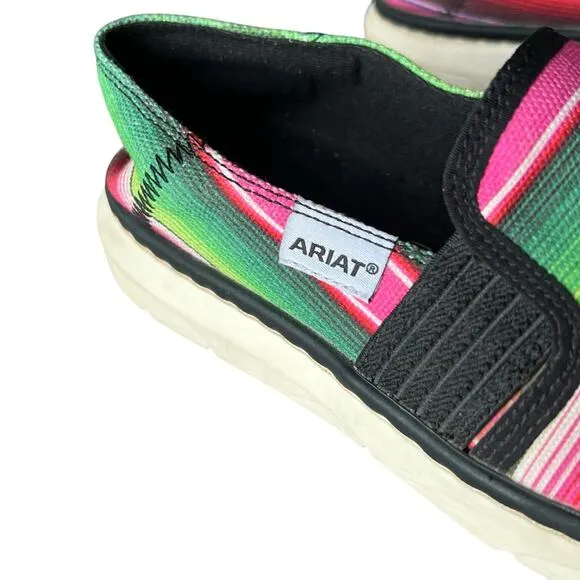 Ariat Sneaker Shoes Womens 8 Multicolor Stripe Old Muted Serape Slip On Comfort