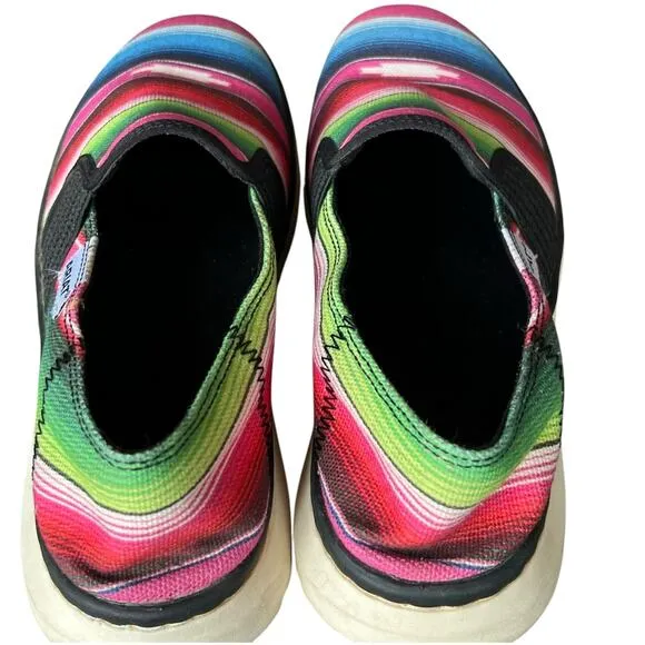 Ariat Sneaker Shoes Womens 8 Multicolor Stripe Old Muted Serape Slip On Comfort