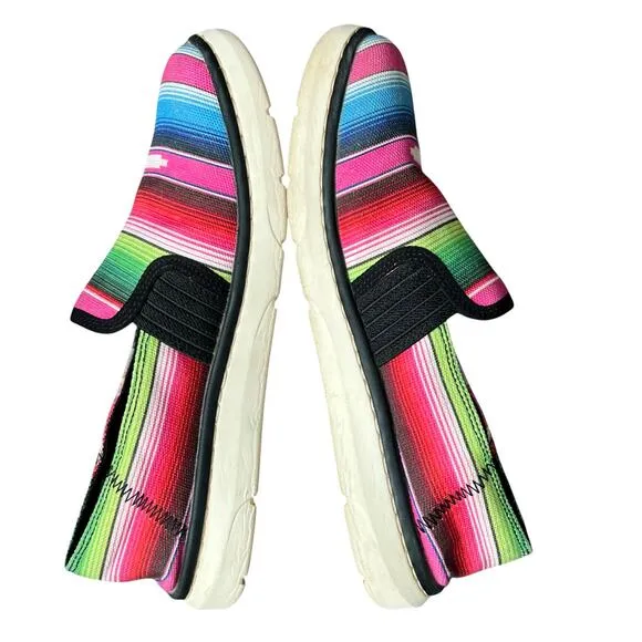 Ariat Sneaker Shoes Womens 8 Multicolor Stripe Old Muted Serape Slip On Comfort