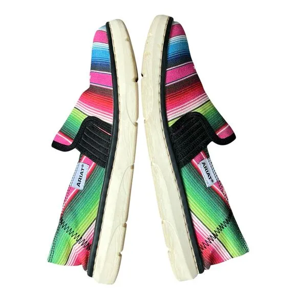 Ariat Sneaker Shoes Womens 8 Multicolor Stripe Old Muted Serape Slip On Comfort