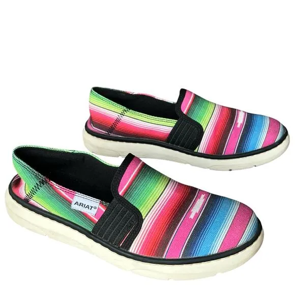Ariat Sneaker Shoes Womens 8 Multicolor Stripe Old Muted Serape Slip On Comfort