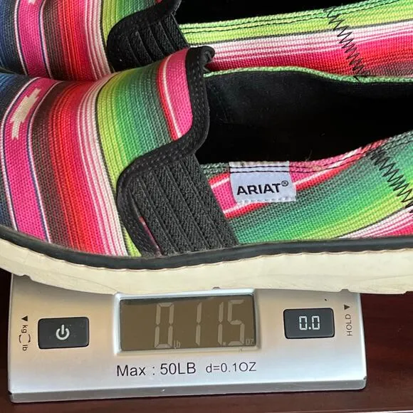 Ariat Sneaker Shoes Womens 8 Multicolor Stripe Old Muted Serape Slip On Comfort