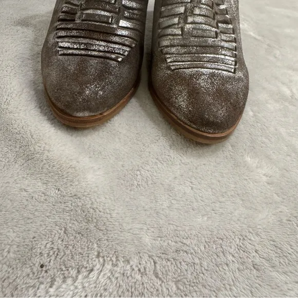 Ariat Unbridled Jaelle Western Leather Metallic Zipper Ankle Booties Boots