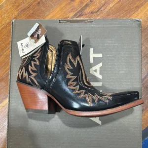 Ariat Women's Black and Brown Western Ankle Boots