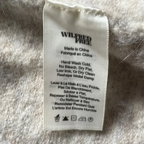 Aritzia Wilfred Free Aronson Open Front Alpaca Blend Beige Cardigan Size Small