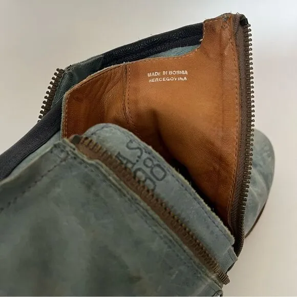 A.S.98 Tumbleweed Patchwork Leather Ankle Boots Teal Sundance Catalog 41 9.5 10