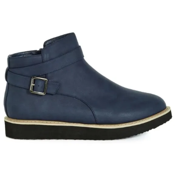 AVENUE Women's Wide Fit Valentina Ankle Boot Fashion Size 7W/ 38 EUR,  NAVY