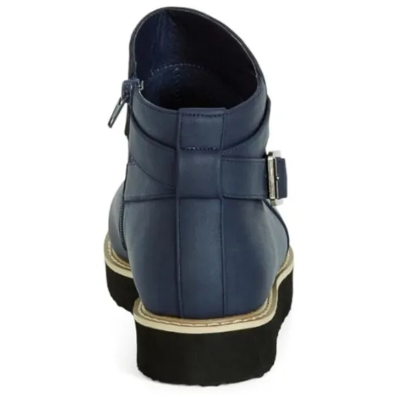 AVENUE Women's Wide Fit Valentina Ankle Boot Fashion Size 7W/ 38 EUR,  NAVY