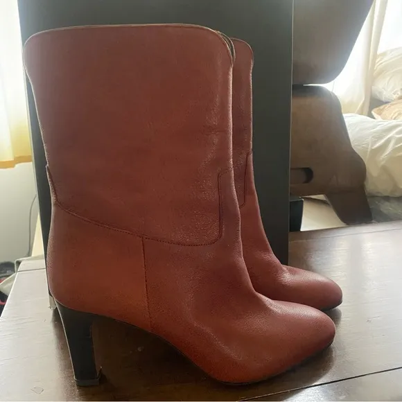 ba&amp;sh Brown Leather boots Cidie size EU38 New in box