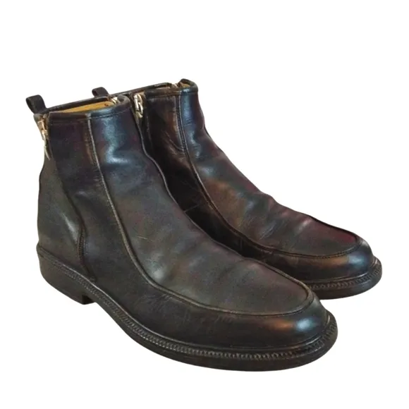 Bacco Bucci Men's Black Leather Ankle Boots Size 11