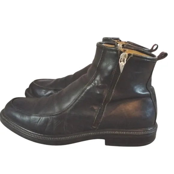 Bacco Bucci Men's Black Leather Ankle Boots Size 11