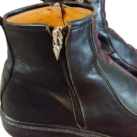 Bacco Bucci Men's Black Leather Ankle Boots Size 11