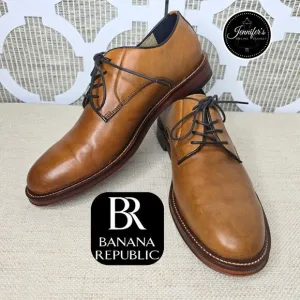 Banana Republic Men's Hinto Cognac Italian Leather Oxford Dress Shoes Size 9M