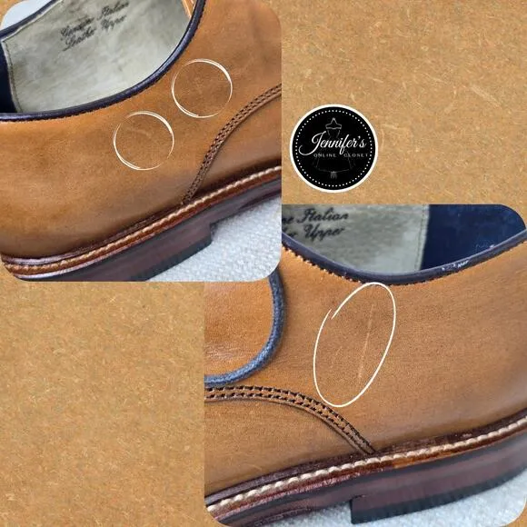 Banana Republic Men's Hinto Cognac Italian Leather Oxford Dress Shoes Size 9M