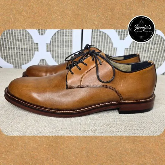 Banana Republic Men's Hinto Cognac Italian Leather Oxford Dress Shoes Size 9M