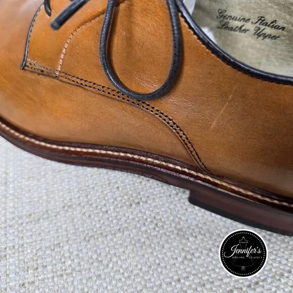 Banana Republic Men's Hinto Cognac Italian Leather Oxford Dress Shoes Size 9M
