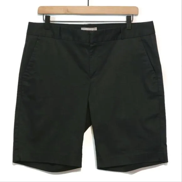 Banana Republic Mid Rise Cotton Blend Black Bermuda Short Size 12
