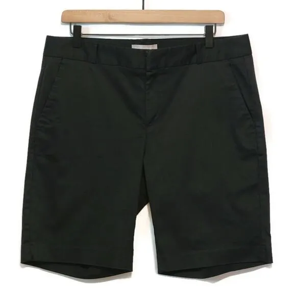 Banana Republic Mid Rise Cotton Blend Black Bermuda Short Size 12