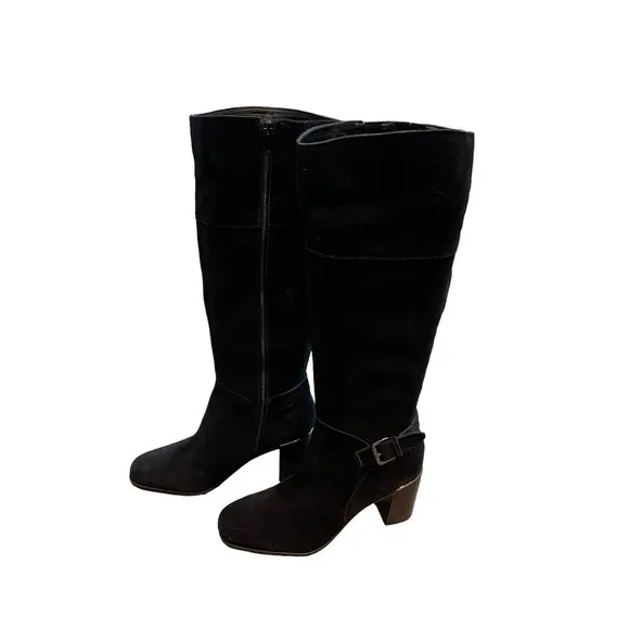 BANDOLINO Knee High Leather Riding Boots Black Waterproof Women's Size 7.5M
