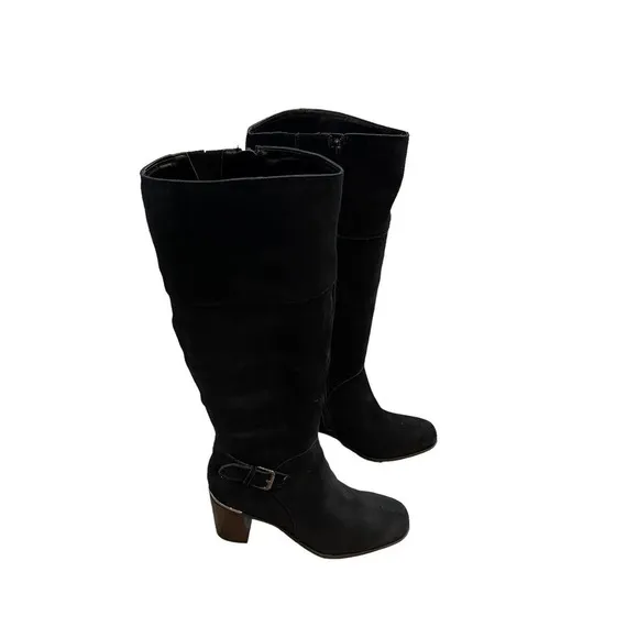 BANDOLINO Knee High Leather Riding Boots Black Waterproof Women's Size 7.5M