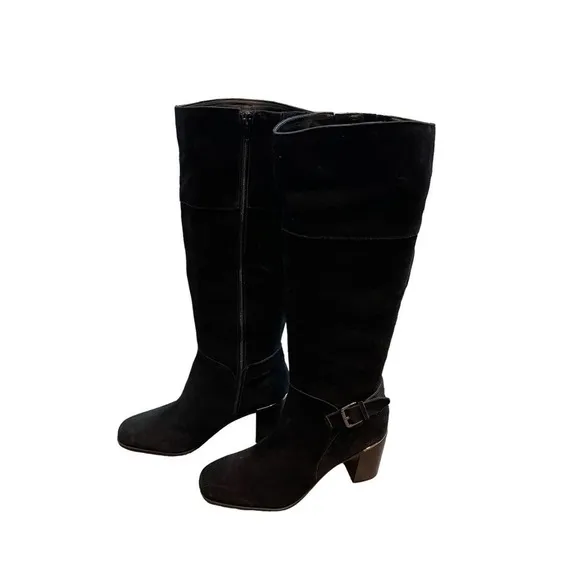 BANDOLINO Knee High Leather Riding Boots Black Waterproof Women's Size 7.5M
