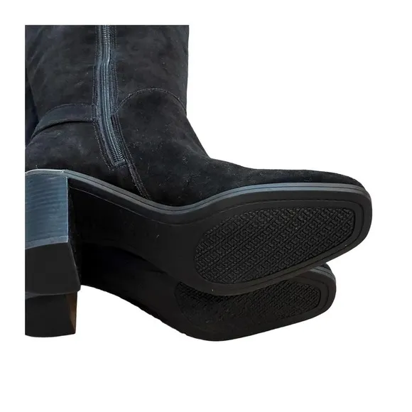 BANDOLINO Knee High Leather Riding Boots Black Waterproof Women's Size 7.5M