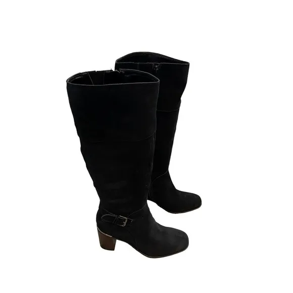 BANDOLINO Knee High Leather Riding Boots Black Waterproof Women's Size 7.5M