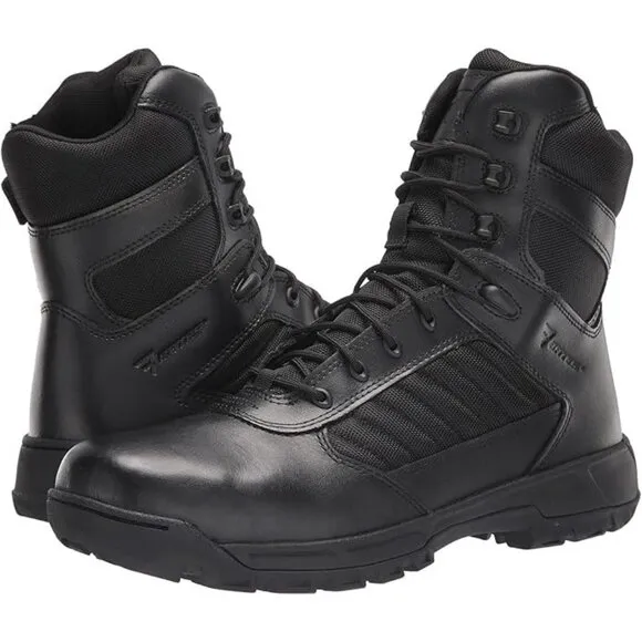 Bates Mens Black Tactical Boots Side Zipper Sz 8.5 Durable &amp; Comfortable E06688