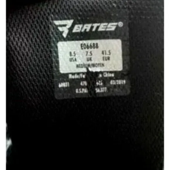 Bates Mens Black Tactical Boots Side Zipper Sz 8.5 Durable &amp; Comfortable E06688