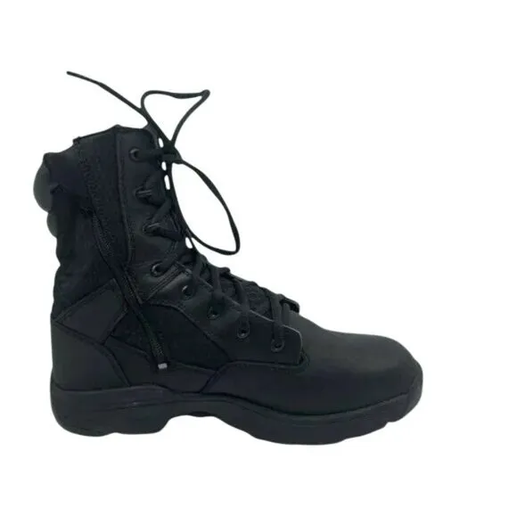 Bates Mens Black Tactical Boots Side Zipper Sz 8.5 Durable &amp; Comfortable E06688
