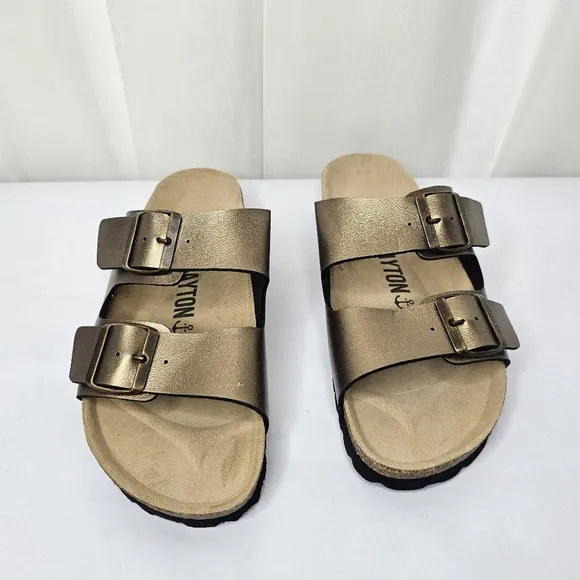 Bayton Klapki Atlas Metallic Bronze Sandal Slide Size 38