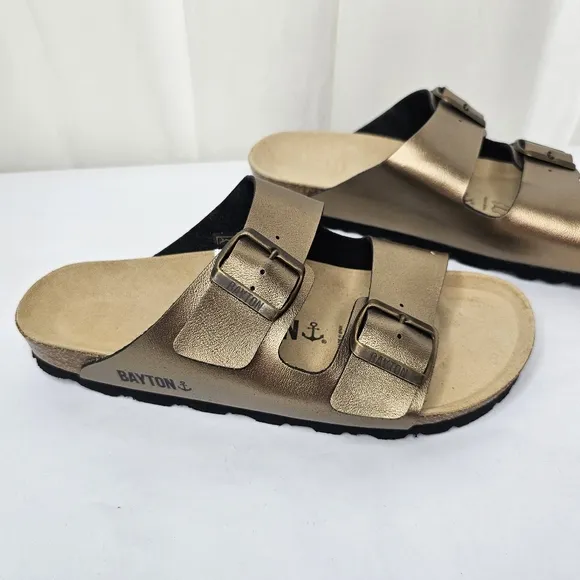 Bayton Klapki Atlas Metallic Bronze Sandal Slide Size 38