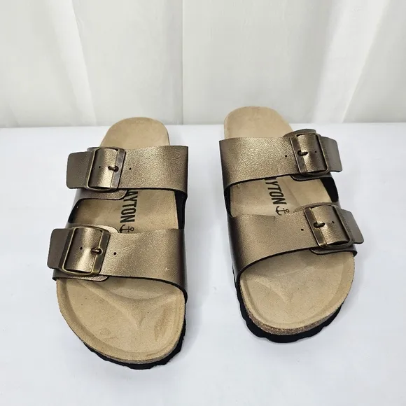 Bayton Klapki Atlas Metallic Bronze Sandal Slide Size 38